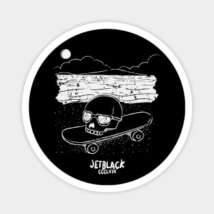 Grunge Skull on Skateboard Magnet